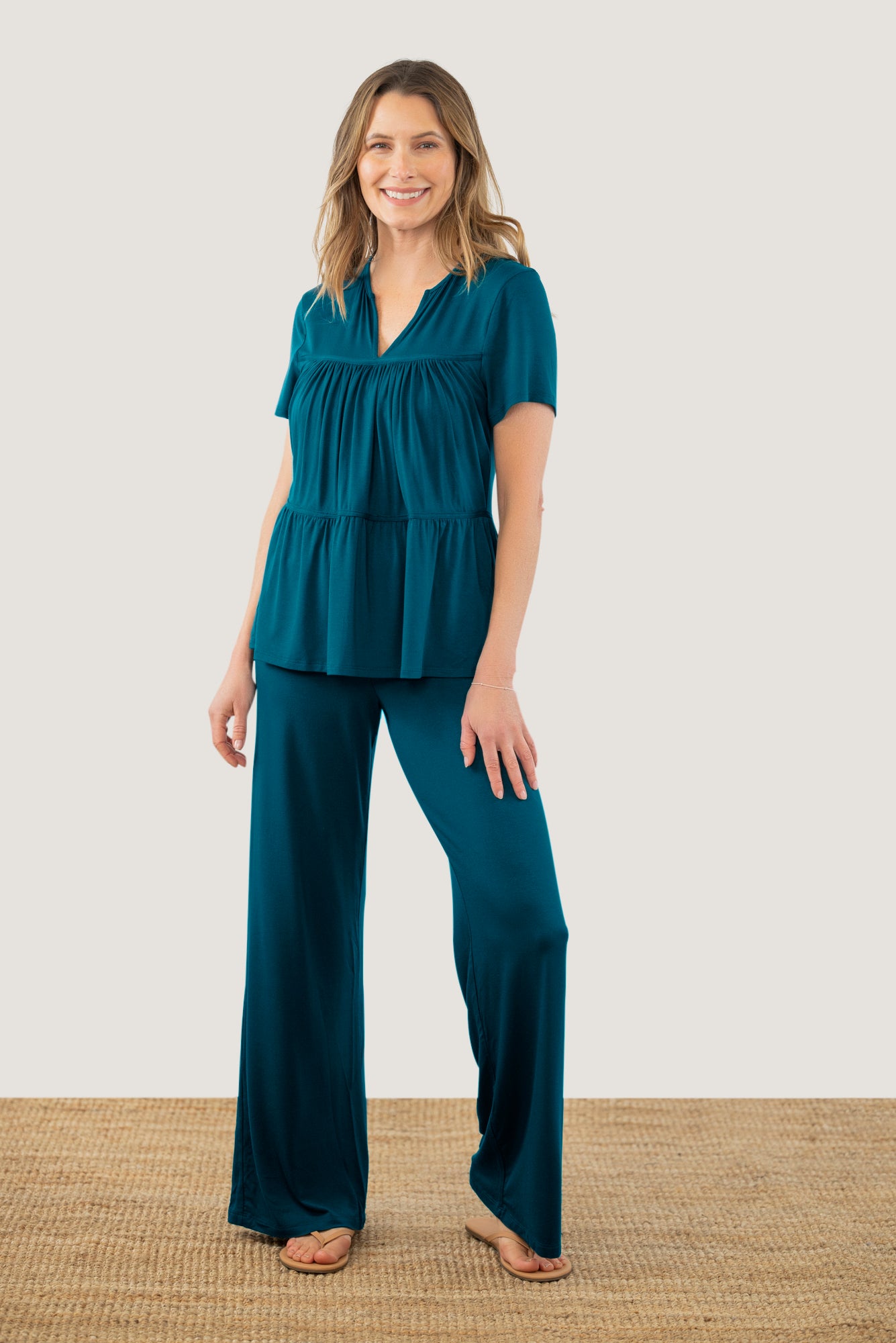 Top Tier Tee in Deep Teal