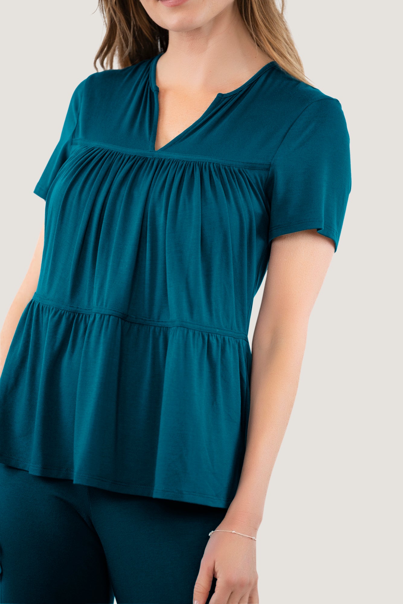 Top Tier Tee in Deep Teal — alternate view